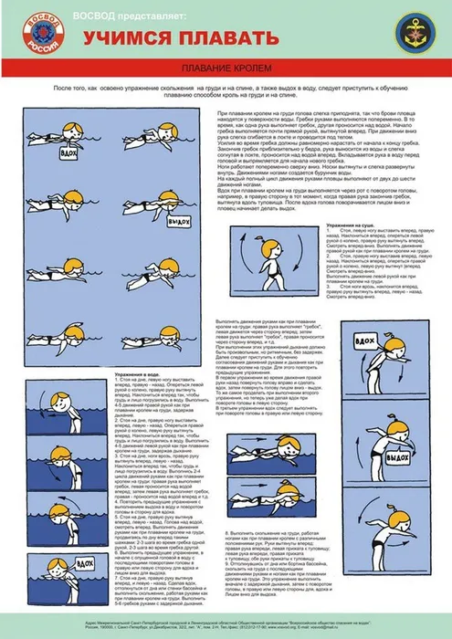 ПАМЯТКА. Учимс плавать